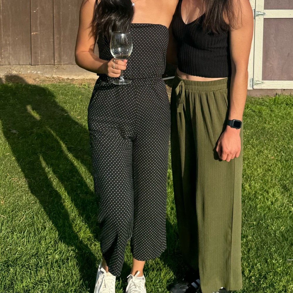 Polka dot crop jumpsuit